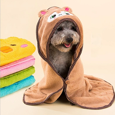 Microfiber Pet Bath Drying Towels Absorbent Dog Drying Coat Robe Towel