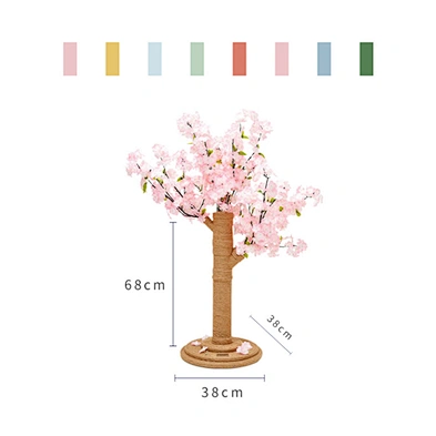 Vertical Cat Scratcher Tree Cherry Blossom Cat Scratching Post With Sisal Rope