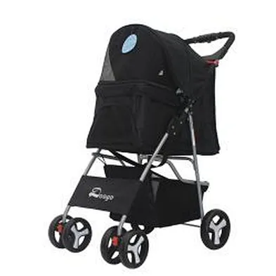 4 Wheels Pet Dog Jogger Stroller One-Click Folding Travel Pet Carrier Trolley Stroller For Dogs