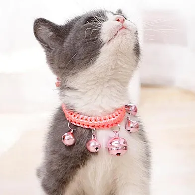 Cheap pet dog necklace safety personalized cat necklace collar with bells
