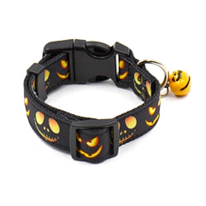 Wholesale Pet Halloween Collar Cheap Designer Fashion Nylon Halloween Dog Collar With Bell