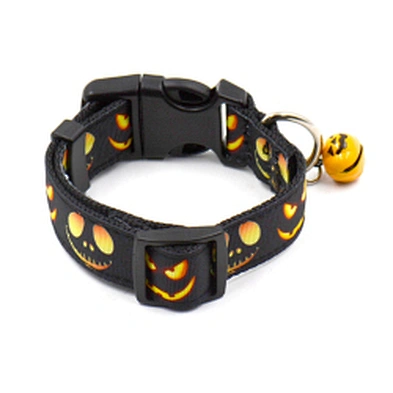Wholesale Pet Halloween Collar Cheap Designer Fashion Nylon Halloween Dog Collar With Bell