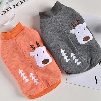Dog Knitted Elk Jacket 2020 Autumn And Winter Plus Fleece Warm Dog Clothes From China