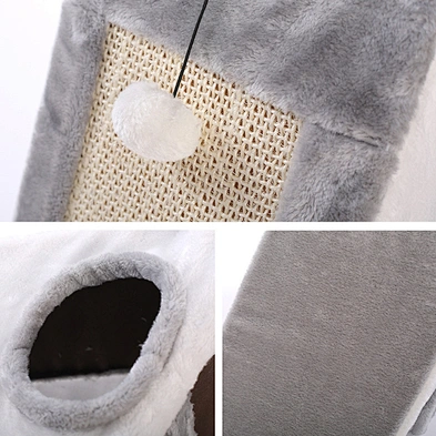 Cat Scratcher House Tree Indoor Triangle Foldable Winter Warm Wood Cat House