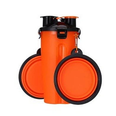 Wholesale Travel Pet Water And Food Bottle 2 In 1 Plastic Portable Dog Water Bottle With Bowl