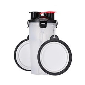 Wholesale Travel Pet Water And Food Bottle 2 In 1 Plastic Portable Dog Water Bottle With Bowl