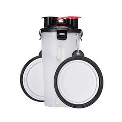 Wholesale Travel Pet Water And Food Bottle 2 In 1 Plastic Portable Dog Water Bottle With Bowl