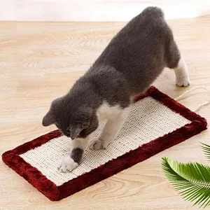 Wooden Cat Scratch Pad Modern Sisal Grind Paw Cat Scratcher Cardboard
