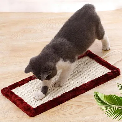 Wooden Cat Scratch Pad Modern Sisal Grind Paw Cat Scratcher Cardboard