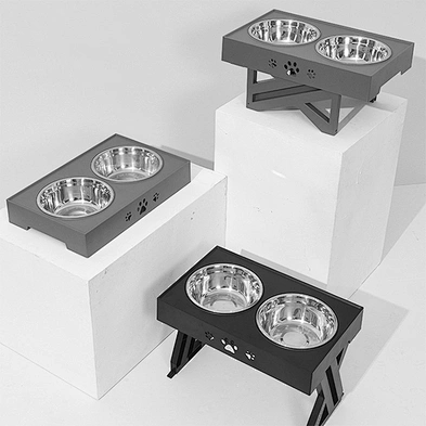 Stainless Steel Dog Bowl With Stand