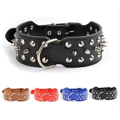 Wholesale Hot Selling New Comfortable Large Pet Dog PU Collar Rivet Leather Pet Collar