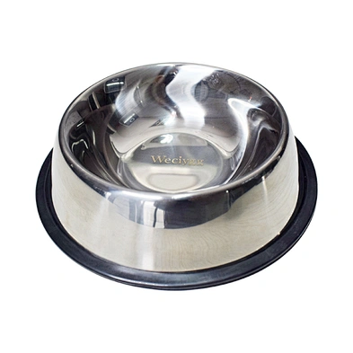 Weciygg Anti-tipping Food Bowl Large Non-slip Dog Bowl Cat Bowl Stainless Steel