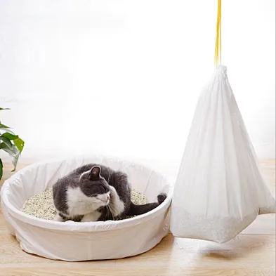 Thickened Cat Litter Waste Bag Wholesale Cheap Drawstring Cat Litter Tray Liners