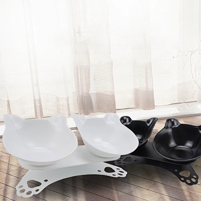 Wholesale pet bowls double bowl for food and water Anti-slip and neck guard bowls for dogs and cats