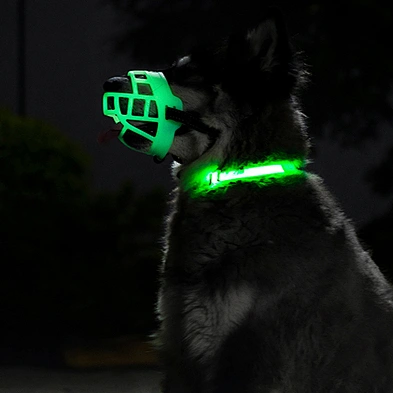 Adjustable Dog Muzzles Anti Biting Barking Breathable Safety Soft Polyester Reflective Dog Muzzles