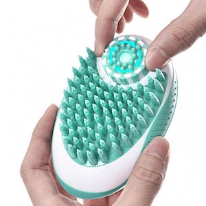 Pet Dog Hair Grooming Brush Massage Wholesale Cheap Plastic Silicone Dog Bath Brush With Soap Dispenser