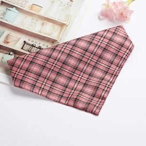 Wholesale Plain Dog Bandana Custom 100% Cotton Cute Design Grid Pet Dog Bandana