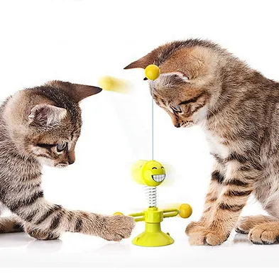Amazon hot selling spring cat toys feather interactive pet toys set