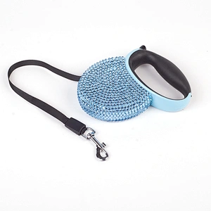 Pet Automatic Retractable Traction Rope Designer Diamond Rhinestone Retractable Dog Leash