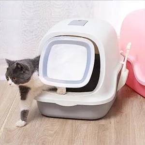 Enclosed Cat Litter Box New 2021 Best Clean Plastic Big Cat Closed Litter Boxes