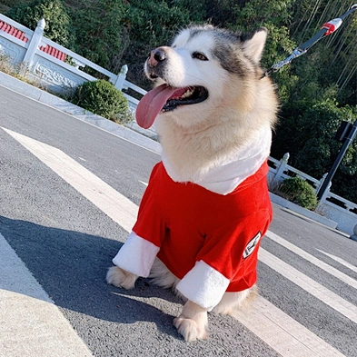 Holiday Christmas Dog And Owner Clothes Luxury Hoodie Soft Winter Large Dog Christmas Clothes With Hat