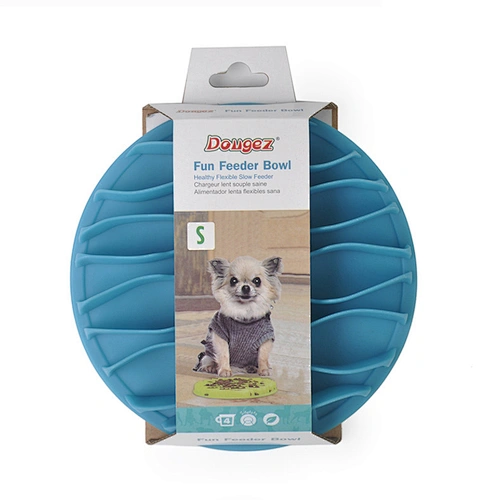 Wholesale Pet Dog Slow Feeder Bowl Plastic TPR Wave Durable Dog Pet Bowl
