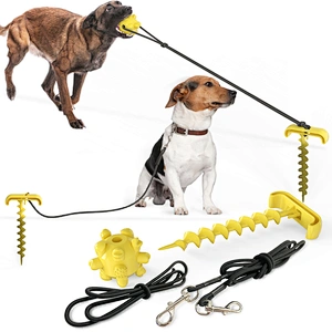 Amazon hot selling tough chewer rubber dog puzzle toys dog leash set
