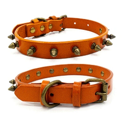 Wholesale Dog Collar Adjustable Waterproof Luxury Spiked Leather Dog Collar With Rivet