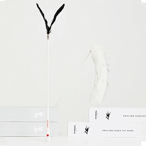 Interactive Cat Laser Toy New Design Feathers Teaser Cat Stick