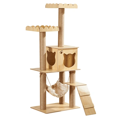 Large Cat Tree Tower Wooden Luxury Big Cat Tree House For Cats