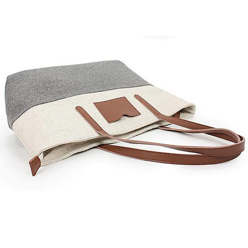 2014 New arrival industrial wool felt non woven shopping tote bag