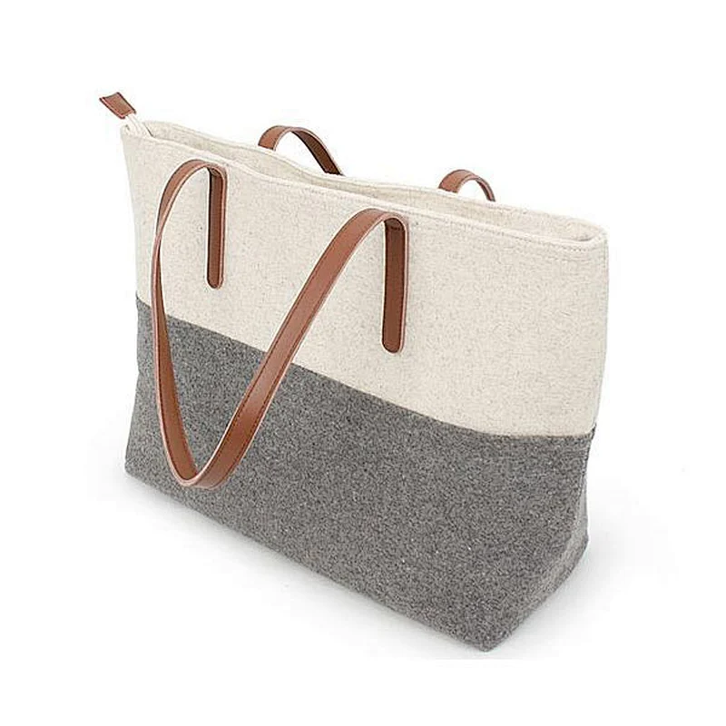 2014 New arrival industrial wool felt non woven shopping tote bag