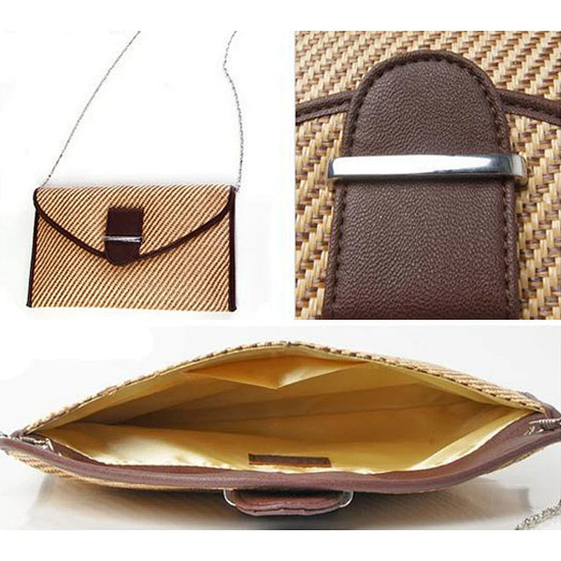 2014 special material clutch bag women straw clutch, fashion ladies envelope clutch bag