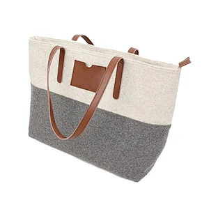 2014 New arrival industrial wool felt non woven shopping tote bag