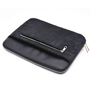 OEM luxury leather clutch bag animal fur pattern ladies handbag