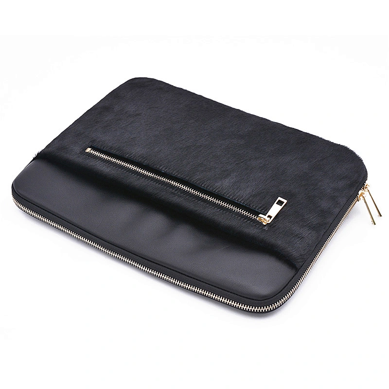 OEM luxury leather clutch bag animal fur pattern ladies handbag