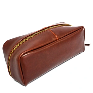 Wholesale OEM Customized Vegan Leather Makeup Brush Packaging Classic Pencil Bag Burgundy Cosmetic Organizer case