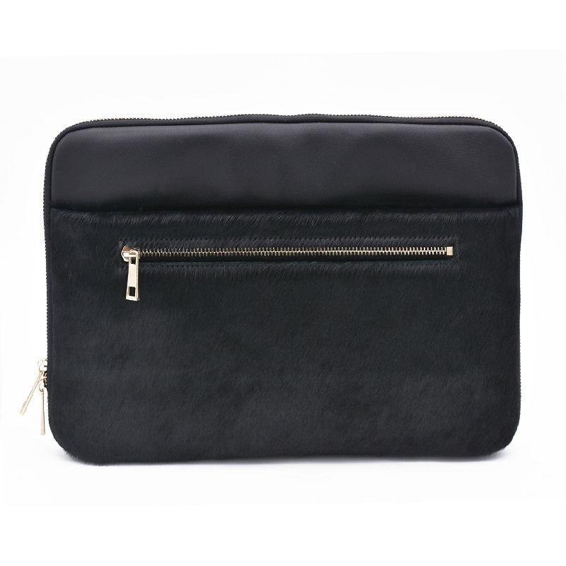 OEM luxury leather clutch bag animal fur pattern ladies handbag