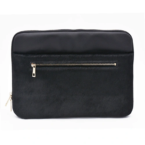 OEM luxury leather clutch bag animal fur pattern ladies handbag