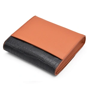 OEM leather high quality 3 pockets watch case with removable inner leather sheet