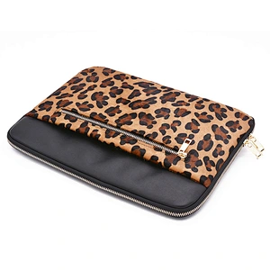 OEM luxury leather clutch bag animal fur pattern ladies handbag