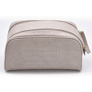 Customized high quality double zipper wash bag portable toilet bag travel carry on cosmetic bag