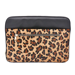 OEM luxury leather clutch bag animal fur pattern ladies handbag