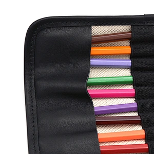 OEM canvas pencil bag with multiple pockets for school kids