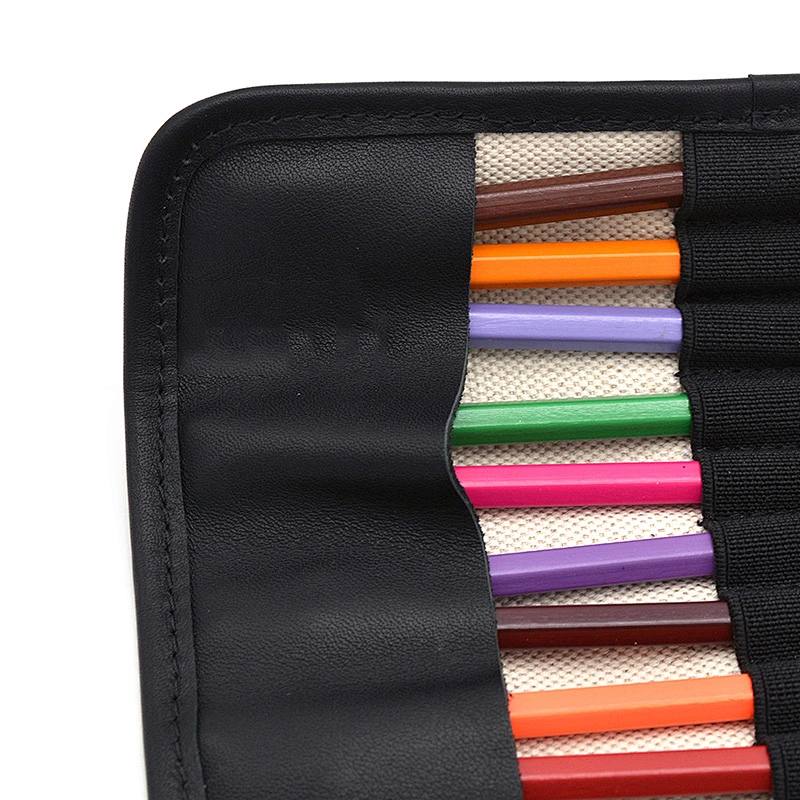 OEM canvas pencil bag with multiple pockets for school kids
