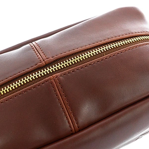 Wholesale OEM Customized Vegan Leather Makeup Brush Packaging Classic Pencil Bag Burgundy Cosmetic Organizer case