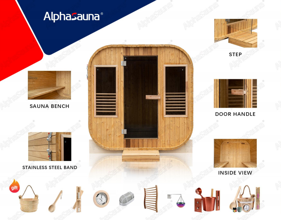 finlandia outdoor sauna with roof kit