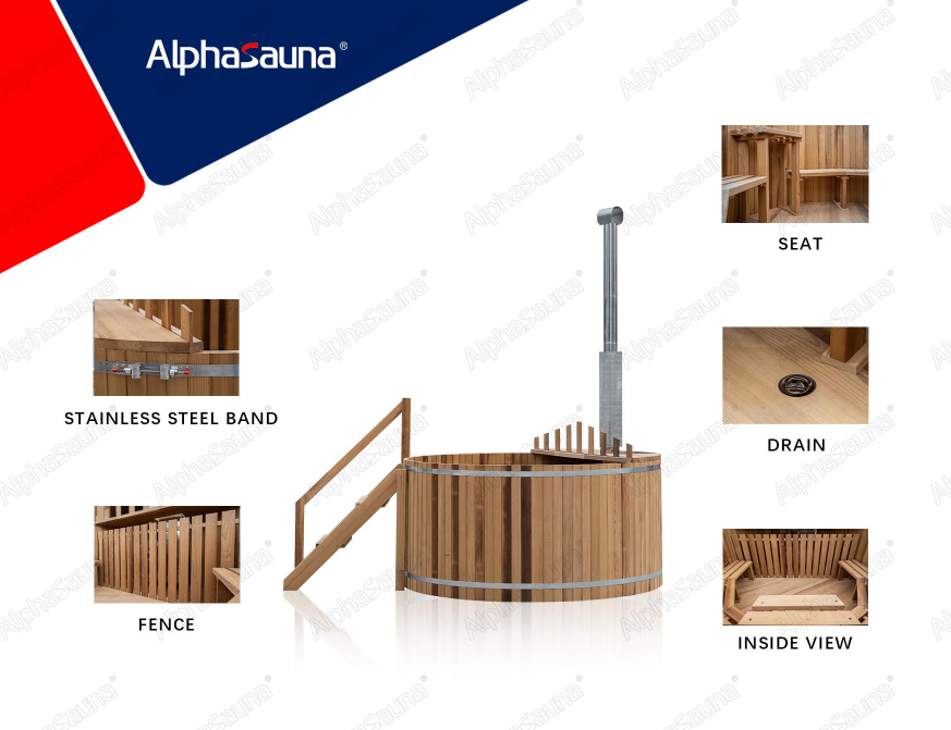 2 person wood burning hot tub