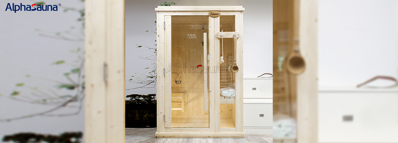 person indoor sauna