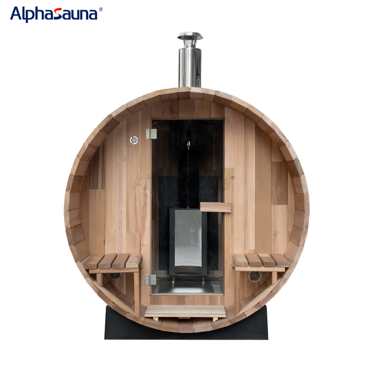 wood barrel sauna